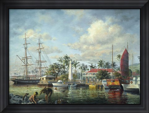Framed Lahaina Waterfront, Maui Print