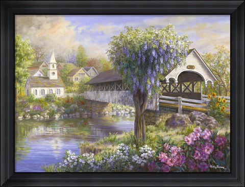 Framed Picturesque Covered Bridge Print