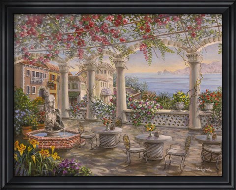 Framed Dining On The Terrace Print