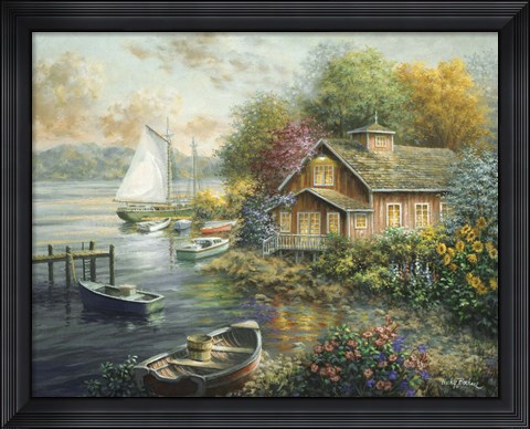 Framed Peaceful Mooring Print