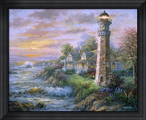 Framed Lighthouse Haven II Print