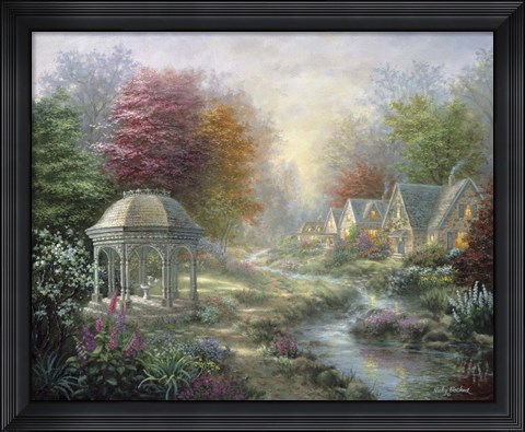 Framed Gazebo Village Print