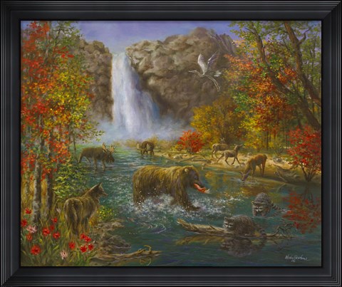 Framed Where The Animals Play Print