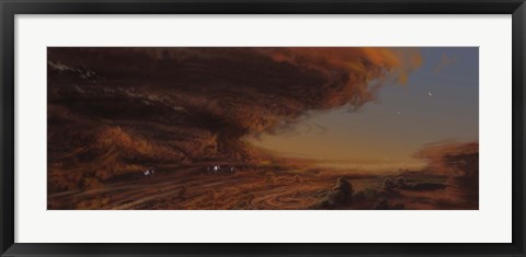 Framed Deep within the raging storm that is the Great Red Spot of Jupiter Print