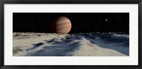 Framed Jupiter&#39;s large moon, Europa, is covered by a thick Crust of ice Print