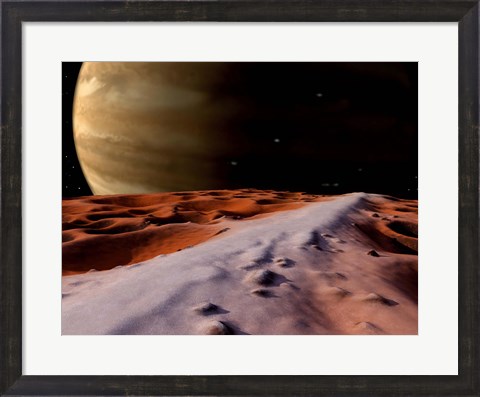 Framed Jupiter seen from the Surface of its Moon, Amalthea Print