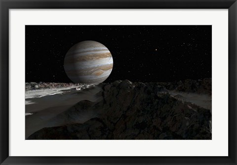 Framed Ice ridges on Jupiter&#39;s moon, Europa Print