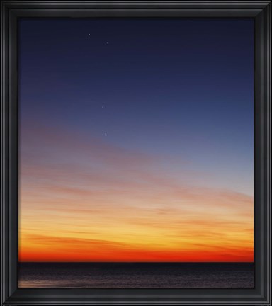 Framed Conjunction of Venus, Mercury, Jupiter and Mars at Dawn Print