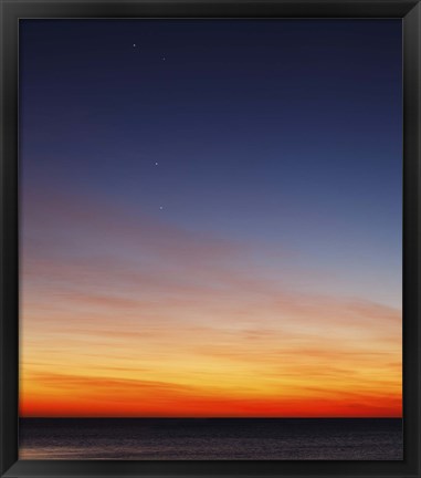 Framed Conjunction of Venus, Mercury, Jupiter and Mars at Dawn Print