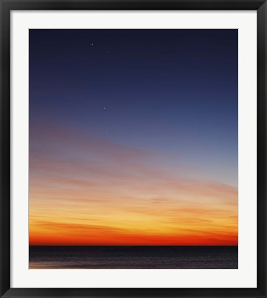 Framed Conjunction of Venus, Mercury, Jupiter and Mars at Dawn Print