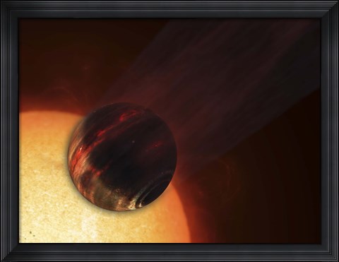 Framed Artist&#39;s concept of a Hot Jupiter Extrasolar Planet Orbiting a Sun-like Star Print