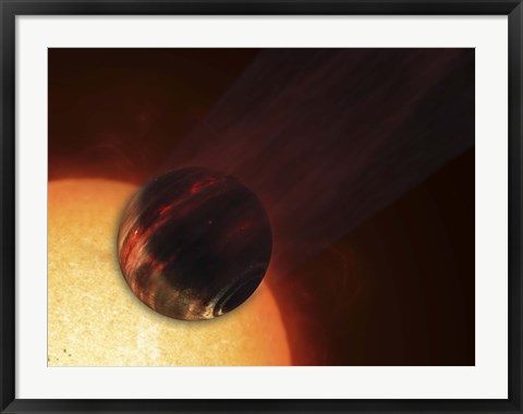 Framed Artist&#39;s concept of a Hot Jupiter Extrasolar Planet Orbiting a Sun-like Star Print