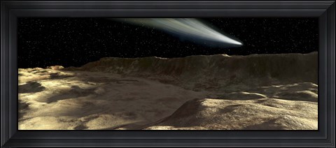 Framed Comet Passes over the Surface of Mercury Print