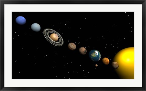 Framed Planets of the Solar System Print