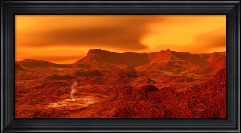 Framed Panorama of a landscape on Venus at 700 degress Fahrenheit Print