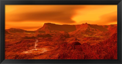 Framed Panorama of a landscape on Venus at 700 degress Fahrenheit Print