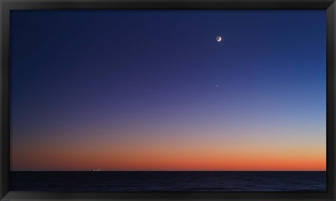 Framed Moon, Venus and Regulus in conjunction over Buenos Aires Print