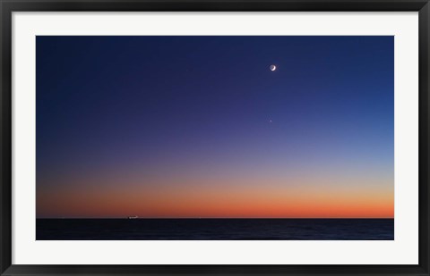 Framed Moon, Venus and Regulus in conjunction over Buenos Aires Print