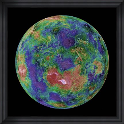 Framed Venus centered on the North Pole Print