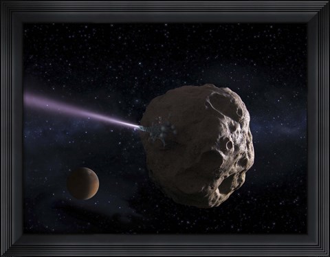 Framed Deflecting Path of an Earth-Crossing Asteroid Print