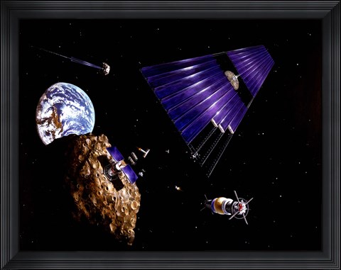 Framed asteroid Mining Mission Print
