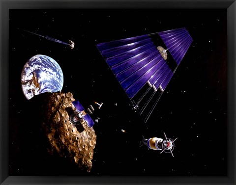 Framed asteroid Mining Mission Print