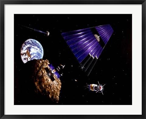 Framed asteroid Mining Mission Print