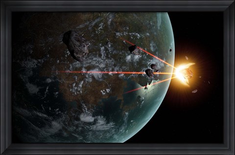 Framed Laser Anti-Asteroid Defense System Print