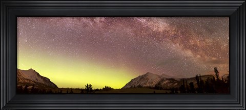 Framed Aurora borealis, Comet Panstarrs and Milky Way Print
