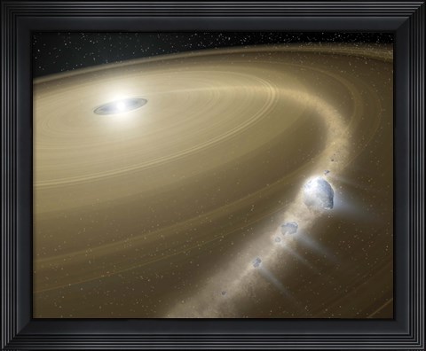 Framed Comet being torn to shreds around a dead star Print