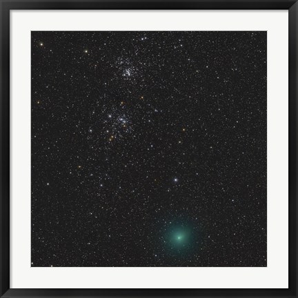 Framed Comet Hartley 2 and the Double Cluster Print