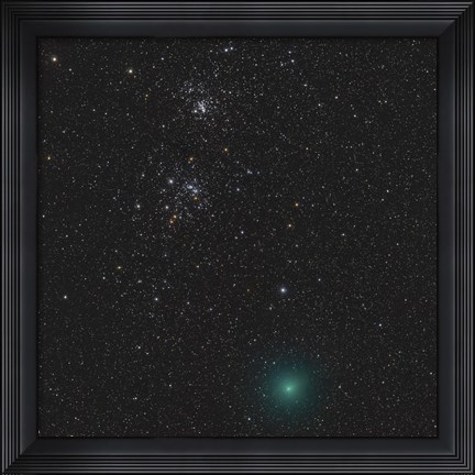 Framed Comet Hartley 2 and the Double Cluster Print
