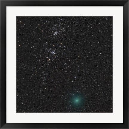 Framed Comet Hartley 2 and the Double Cluster Print