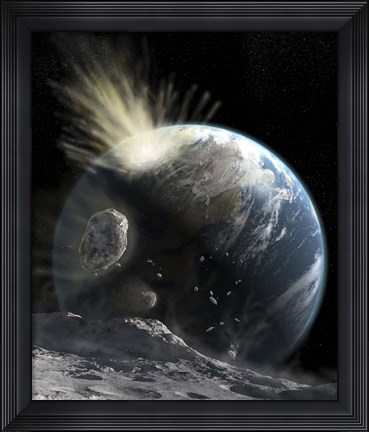 Framed catastrophic Comet impact on Earth Print