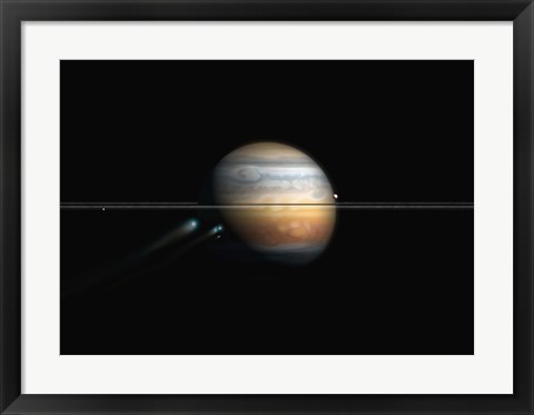 Framed Break up of a comet from Gravitational Forces Print