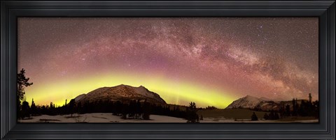 Framed Comet Panstarrs and Milky Way over Yukon, Canada Print
