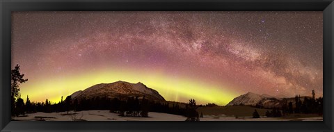 Framed Comet Panstarrs and Milky Way over Yukon, Canada Print