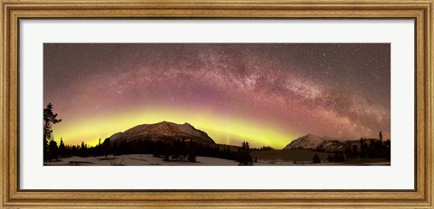 Framed Comet Panstarrs and Milky Way over Yukon, Canada Print