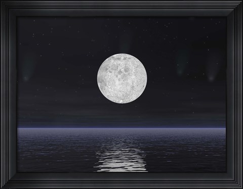 Framed Stars and Comets over the Ocean Print