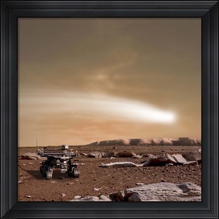 Framed Close pass of Comet C/2013 A1 over Mars Print