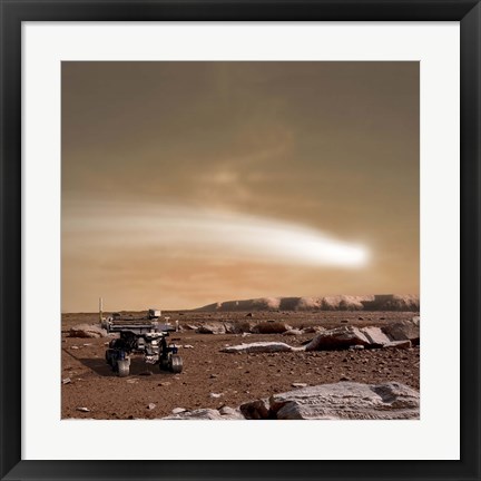 Framed Close pass of Comet C/2013 A1 over Mars Print