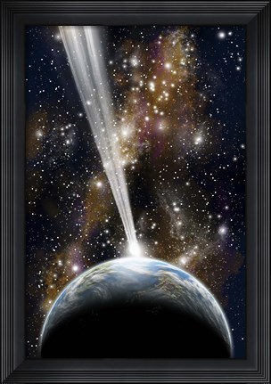 Framed Planet on Collision with a Comet Print