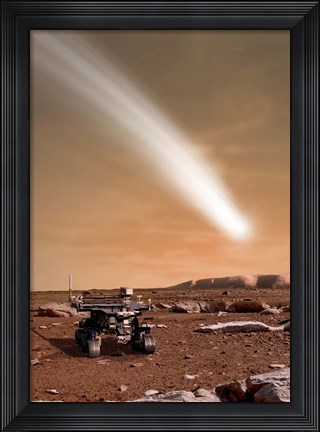 Framed Comet C/2013 A1 over Mars Print