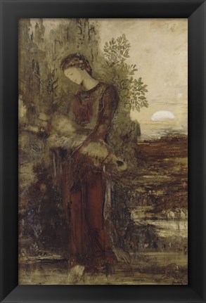 Framed Young Thracian Girl Holding The Head Of Orpheus Print