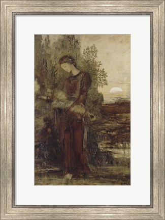 Framed Young Thracian Girl Holding The Head Of Orpheus Print