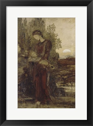 Framed Young Thracian Girl Holding The Head Of Orpheus Print