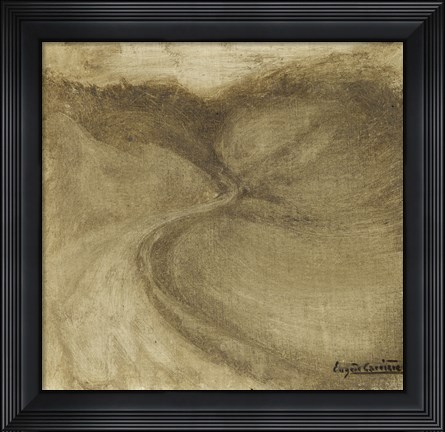 Framed Landscape With Winding Road Print