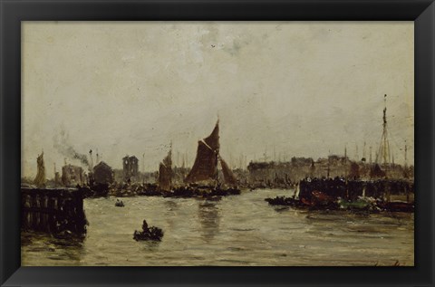 Framed View Of A Port Print