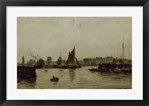 Framed View Of A Port Print