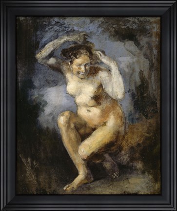 Framed Crouching Flora, 1870 Print